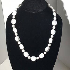 Vintage White Bead Necklace